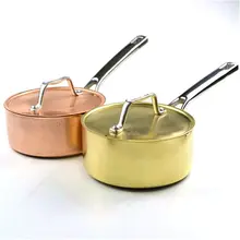 15 см утолщенная медная емкость для молока с одной ручкой маленькая медная кастрюля общего использования для газовой и индукционной плиты