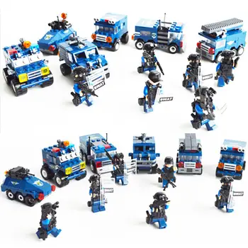 

6pca/set Military Educational Building Blocks Toys For Children Gifts Army Cars Compatible With Famous Brand Weapon