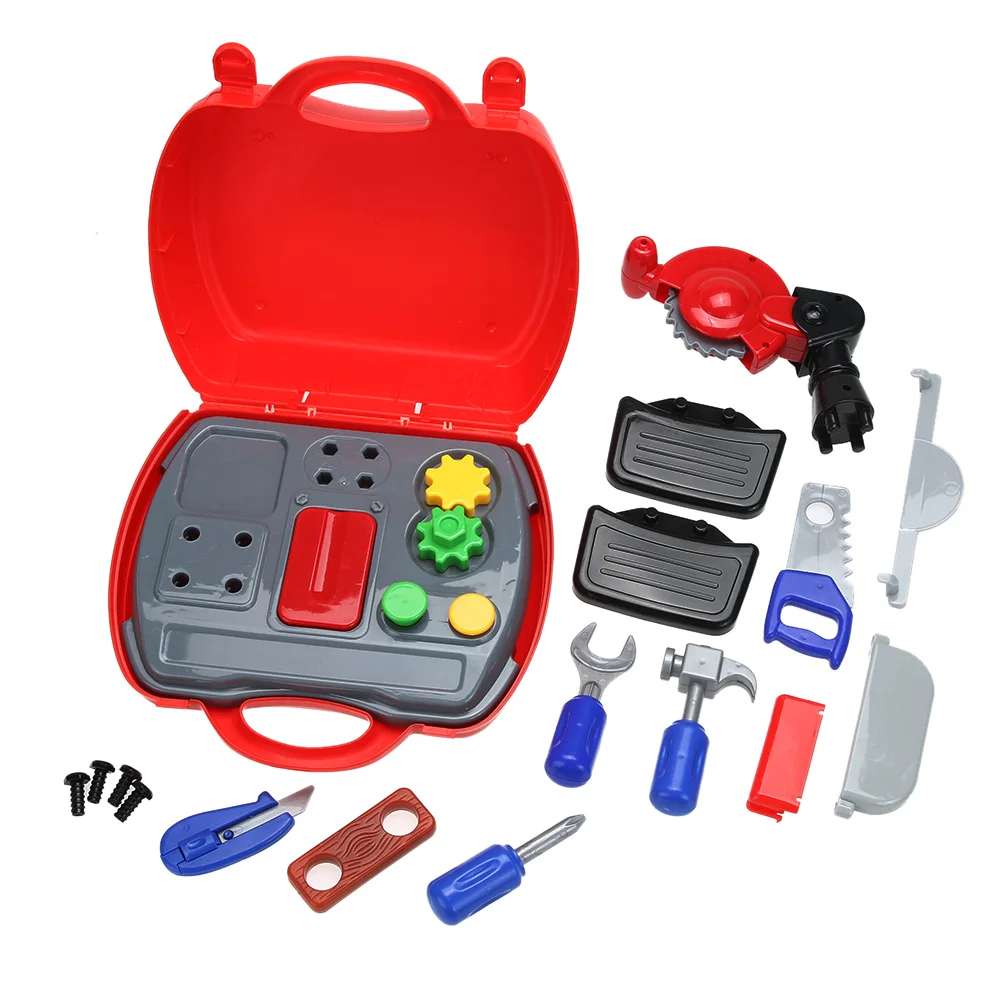 19pcs set Simulation Builder font b Tool b font Set Plastic Children Kid Cosplay Builder Construction