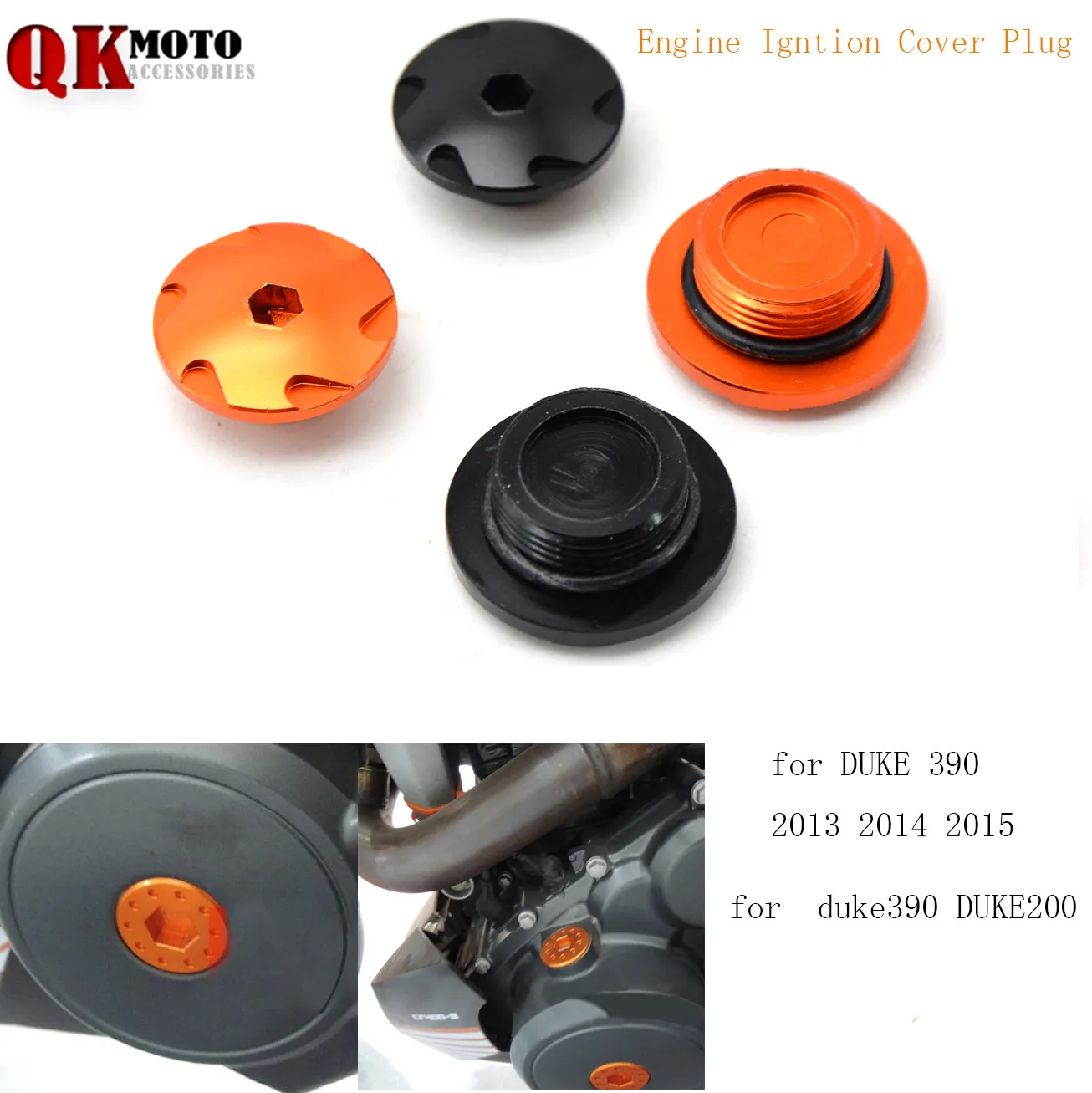 

For KTM DUKE 390 2013 2014 2015 DUKE 125 200 390 Motorcycle Accessories CNC Aluminum Engine Igntion Cover Plug Black Orange