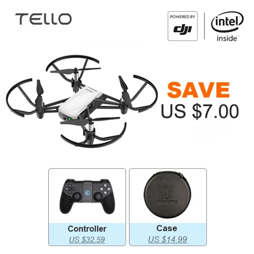 Дрон с камерой DJI Tello 5 Мп фото, электронная стабилизация изображения Ryze Tello с 720P HD Трансмиссия квадрокоптера FVR вертолет - Цвет: Tello Contro Case