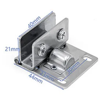 One Piece Stainless Steel Double Clamp Shower Hinges 180 Degree Glass Door Cabinet Kitchen Glass Hinge High Quality