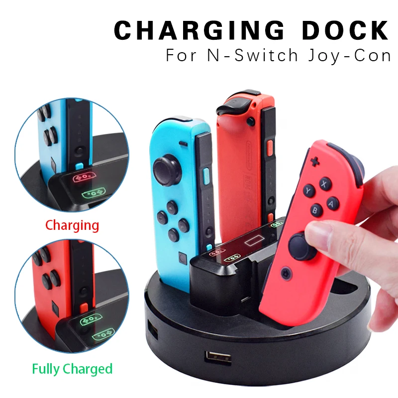 Док станция FORNORM для Nintendo Switch Joycon 2 usb порта индикатор переключателя игровой
