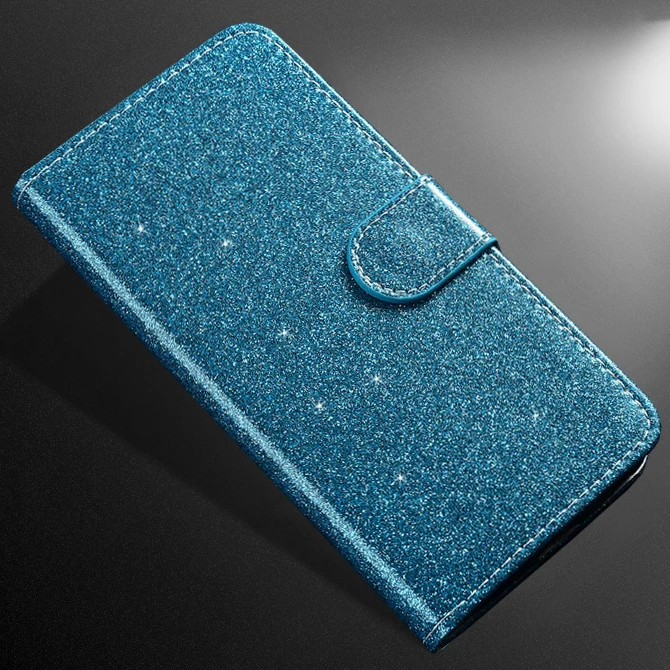 Для Xiaomi Redmi 5 Plus Note 5 7 Pro Go Note 4A 6A Чехол Флип роскошный блестящий PU кожаный чехол для телефона чехол сияющий как бриллианты - Цвет: blue
