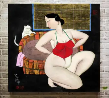 

Chinese girl Abstract hand painted oil paintingfor living room wall art a007