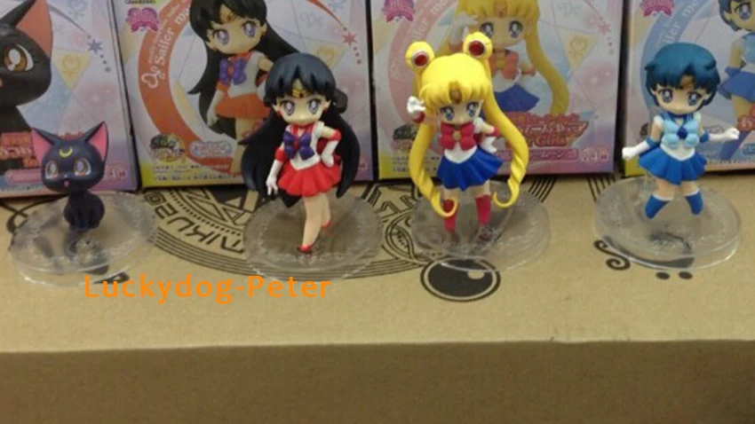 4pcs//set Anime Sailor Moon PVC Figures Model Decoration Toys