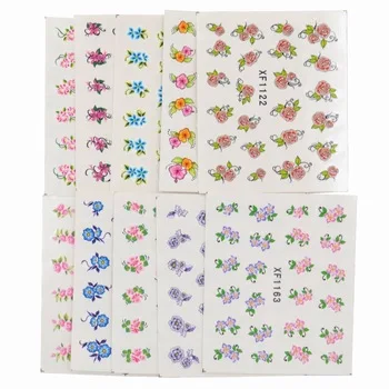 60 Sheets Mixed Flower Designs DIY Decals Nails Art Water Transfer Printing Stickers For Manicure Salon