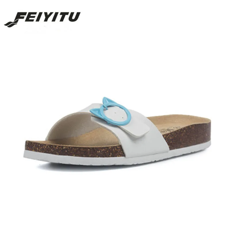 FeiYiTu/Новинка года; модные мужские шлепанцы на пробковой подошве; летняя удобная обувь; мужские ортопедические слипоны; Повседневные Классические шлепанцы