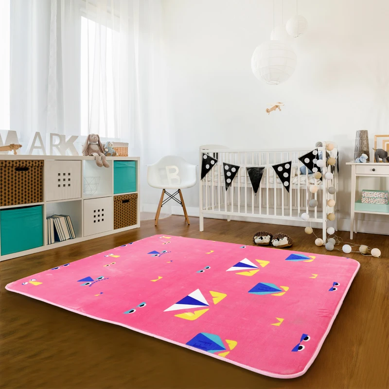 New Soft Flannel pink color printed anti-Slip Rug Mat Carpet For living room Bedroom Home Decor | Дом и сад