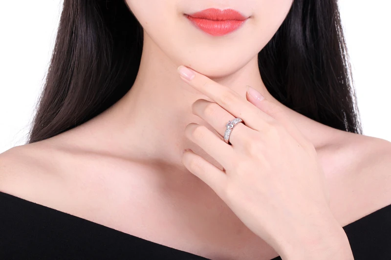 Yanleyu Solid 925 Серебряное кольцо Круглый, кубический цирконий блестящие CZ камни свадебное кольцо кольца винтажное Помолвочное кольцо для женщин PR044