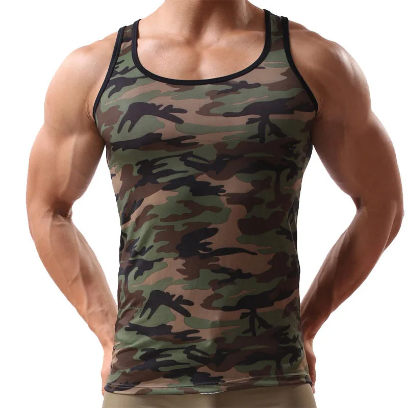 

Tank Top Men Bodybuilding 2018 Camouflage Clothing Fitness Men Shirt Crossfit Vests Cotton Singlet Muscle Military Camouflag Top