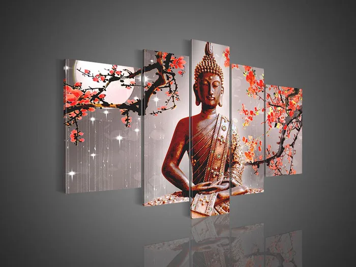 Starlight Religious Sakyamuni Buddha statue Plum flower light purple grey