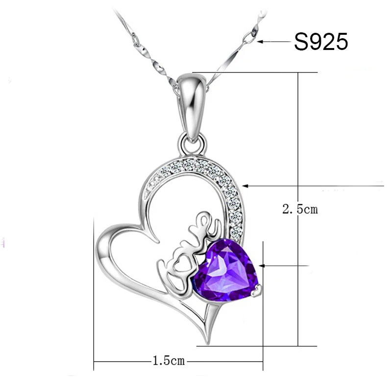 romantic purple crystal necklace for lover (4)