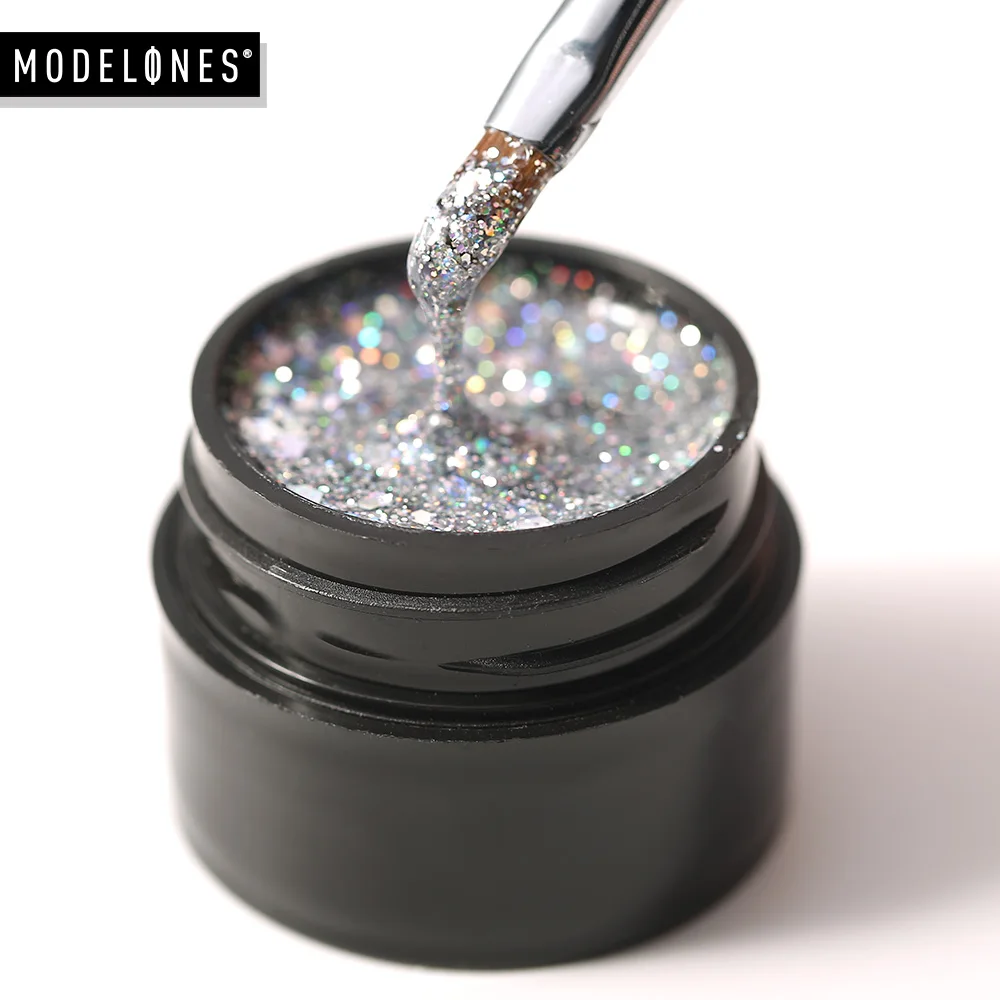 Modelones Platinum УФ гель для ногтей супер Сияющий Блестящий светодиодный лак