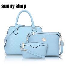Sunny shop plaid monederos y los bolsos 3 bag/set bolso de lujo de alta calidad de las mujeres bolsas de asas de la señora hombro del mensajero del diseñador bolso