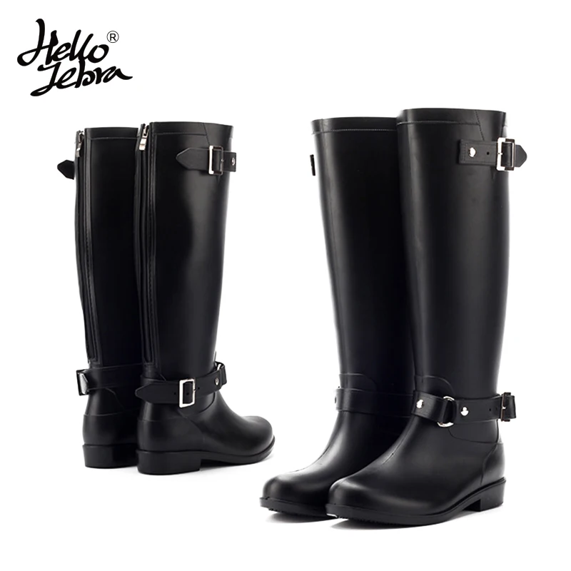 Buy Hellozebra Women Rain Boots Buckle Red Zipper