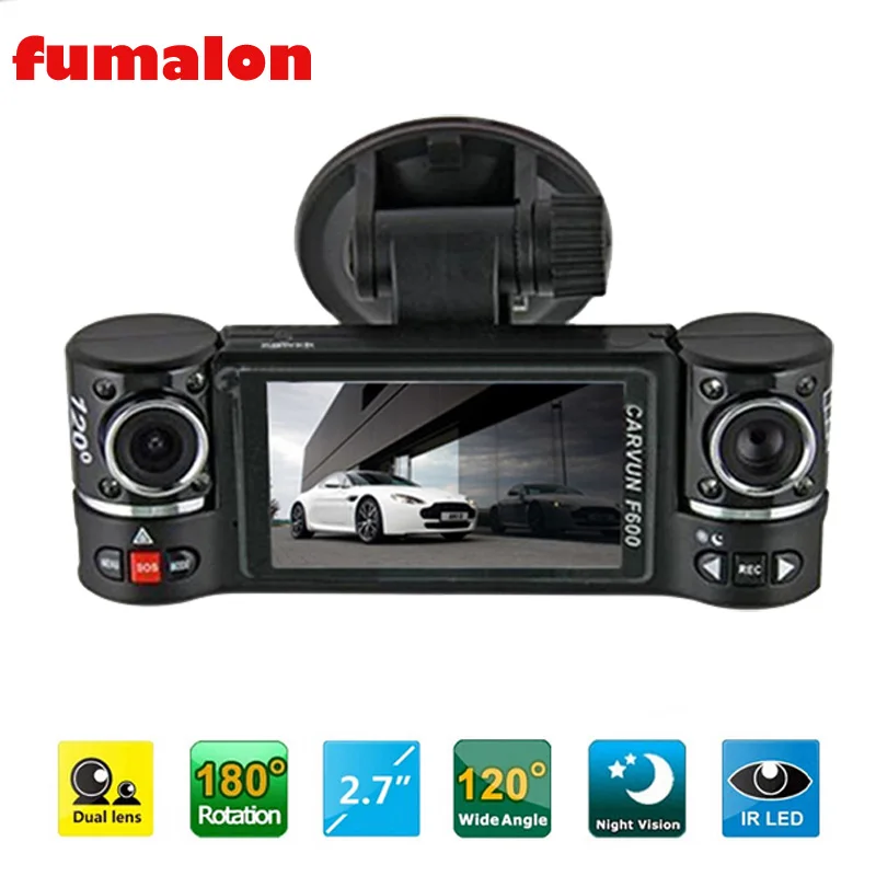 Автомобильный видеорегистратор F600 с двумя объективами|video recorder|dual lens car cameradvr dash cam