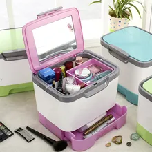 

Makeup Organizers Hand Storage Bins Plastic Kit Cosmetics Storage Boxes 3 Colors