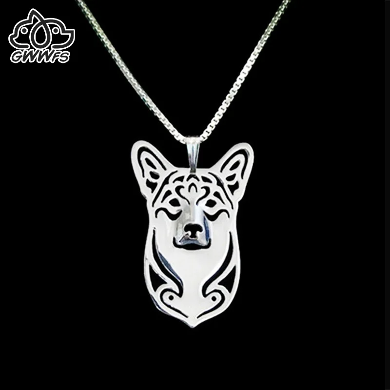 Ожерелье и кулоны Welsh corgi pembroke для женщин мужчин Серебряная/Золотая длинная цепь