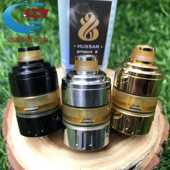 

Hussar Project X style RTA Atomizer 316 stainless steel 2 ml capacity Vaporizer adjustable air flow tank fit 510 thread vape
