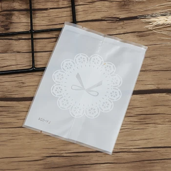 

100pcs White Translucent Candy Cookie Bags Wedding Birthday Party Craft Self-adhesive Plastic Biscuit Packaging Gift Bag