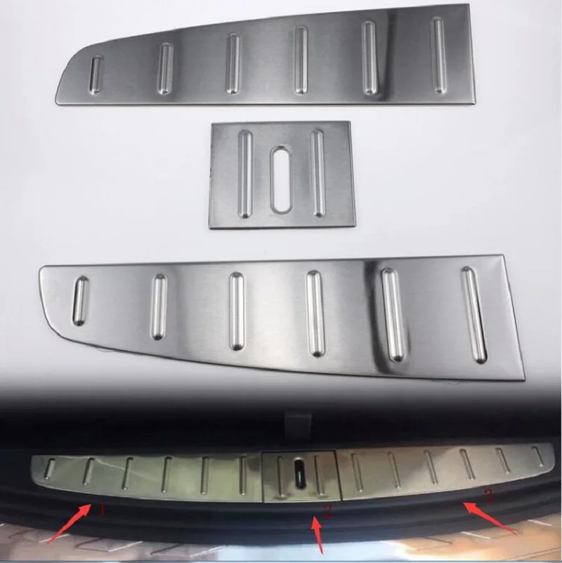 

Rear Inner Trunk Bumper Guard Sill Plate Molding Stainless Steel 3pcs For Tesla Model X 2016-2018