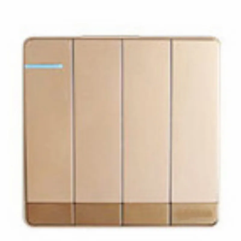 

Champagne gold 86*86MM 110v 220v 250v 4 Gang 1 Way 2way No boundary light switch wall switch push button switch free shipping