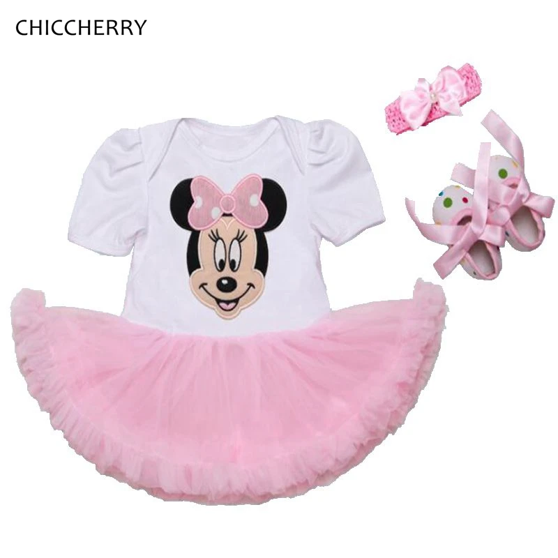 Minnie Applique Baby Girl Clothes Summer Party Dress Infant Lace Tutu Set Headband Shoes Robe De Bebe Toddler Birthday Outfits Birthday Outfit Baby Girl Clothesbaby Girl Aliexpress