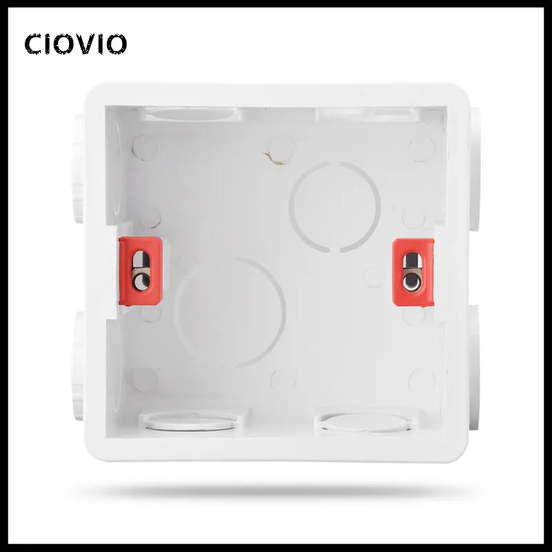 Adjustable Mounting Box Internal Cassette 86mm83mm50mm For 86 Type Switch and Socket White  Red  