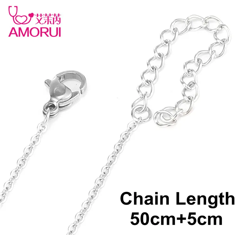 AMORUI To my Son/Daughter Pendant Long Chain Necklaces Love Mom/Dad ID Bar Tag Customized Name Necklace Men/Women Gift Jewelry