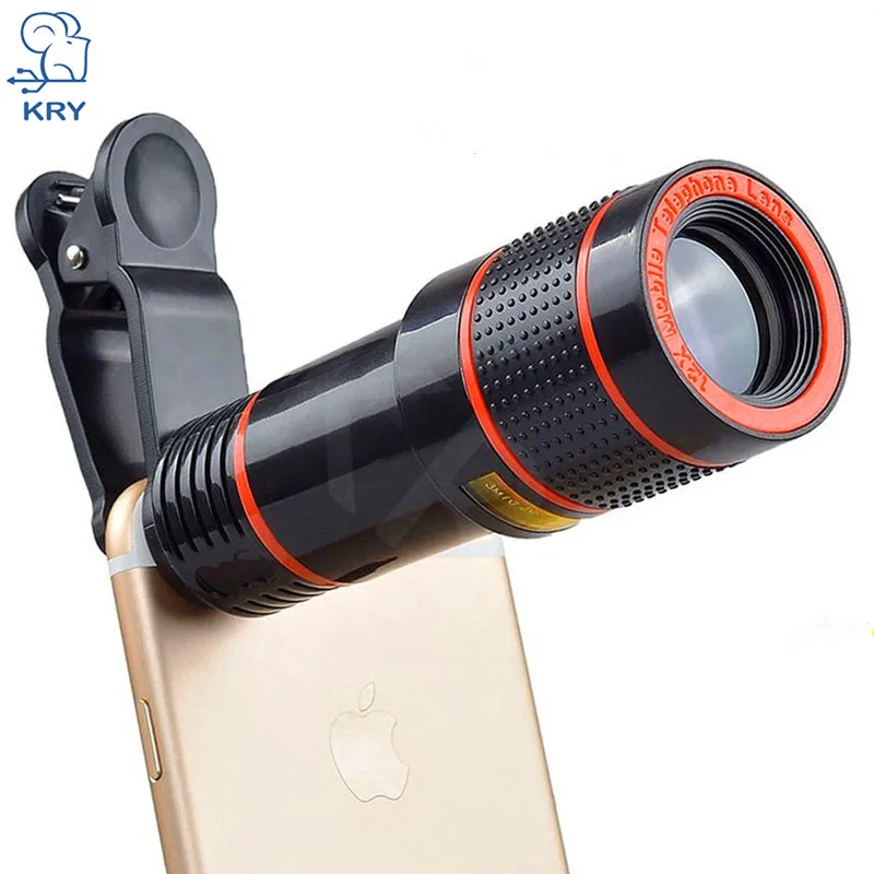 12X Telescope Zoom Mobile Phone Lens for iPhone Samsung Huawei Xiaomi Smartphones universal clip Telefon Camera with tripod |