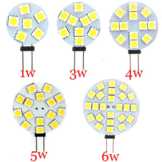 12 В постоянного тока G4 Светодиодная лампа 1 Вт 3 4 5 6 5050 SMD лампочки кукурузы Droplight