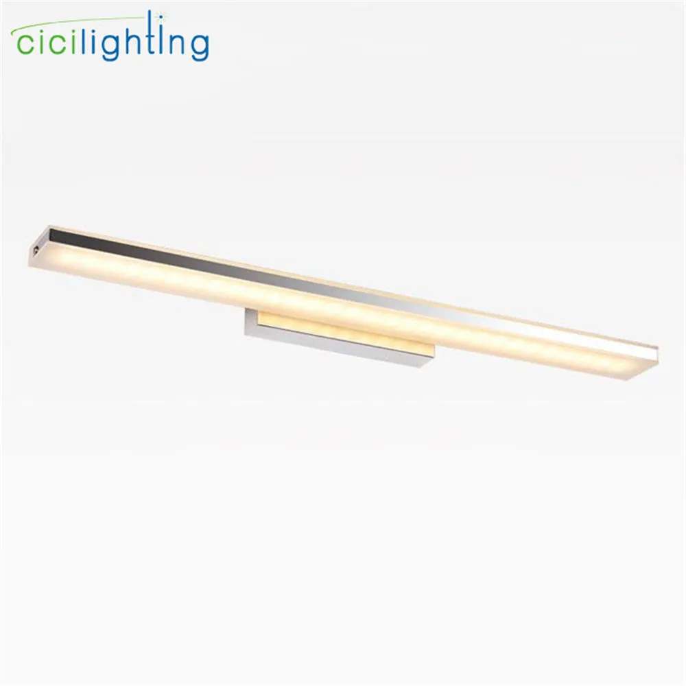 L40/60/80/100 سنتيمتر أكريليك حديث LED الجبهة مرآة ضوء 8/12/16/24 W LED الحمام دش الغرور جدار مصباح قوس أو زاوية الحق الشمعدان
