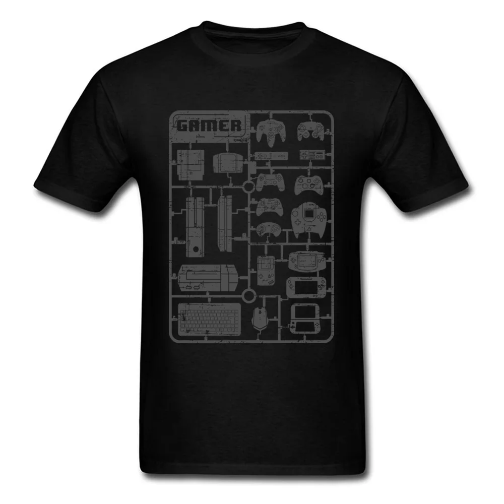

Gamer Parts T-shirt 2018 Brand New Men Black T Shirt Vintage Cartoon Designer Casual Tops & Tees Crew Neck Clothes