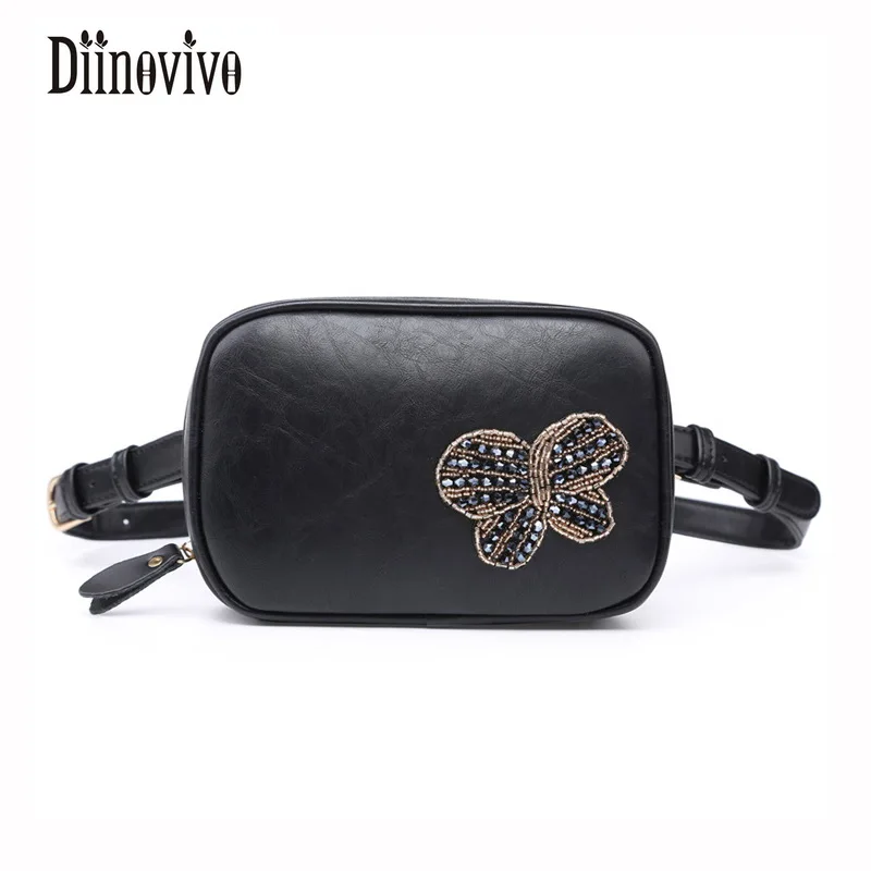 

DIINOVIVO Butterfly Multifunction Fashion Waist Packs New Arrival Mini Bolsa Feminina PU Leather Shoulder Bags Belt Bags DNV0162