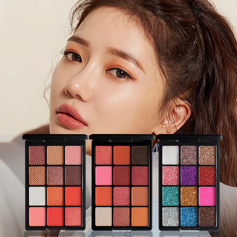 

New UBUB 12 Colors Glitter Eyeshadow Palette Waterproof Long-lasting Brighten Baked Shimmer Matte Eye Shadow Powder Brand Makeup