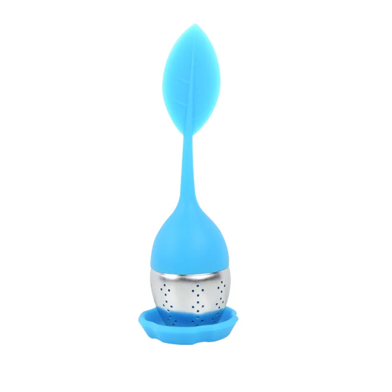 

Tea Infuser Strainer Silicone Filter Leaf Shape Handle Diffuser Non-toxic Stainless Steel DC120