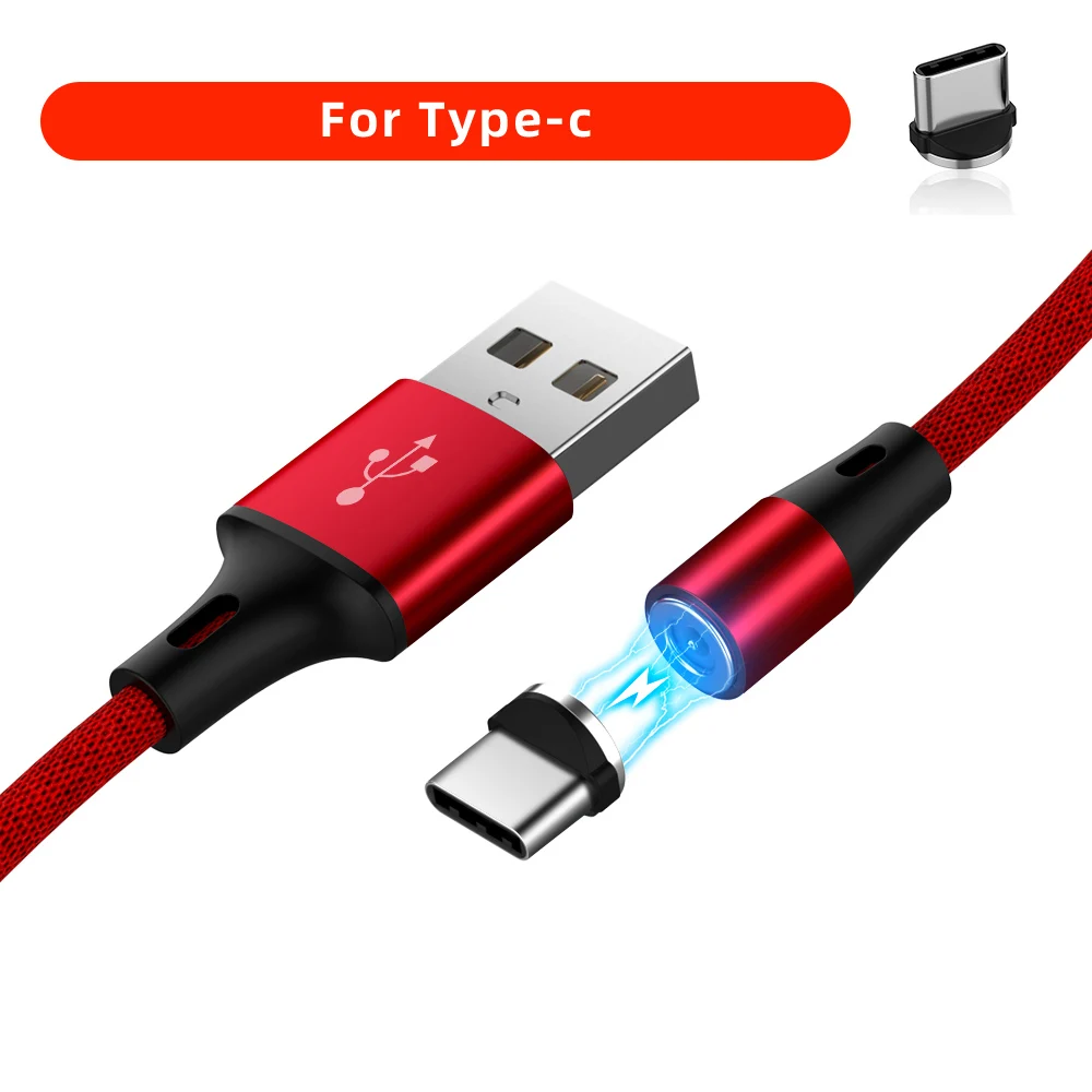 Магнитный USB C Micro USB кабель для Redmi K20 Быстрая зарядка usb type C кабель магнитное зарядное устройство Micro USB кабель для huawei samsung - Цвет: Red For Type-c