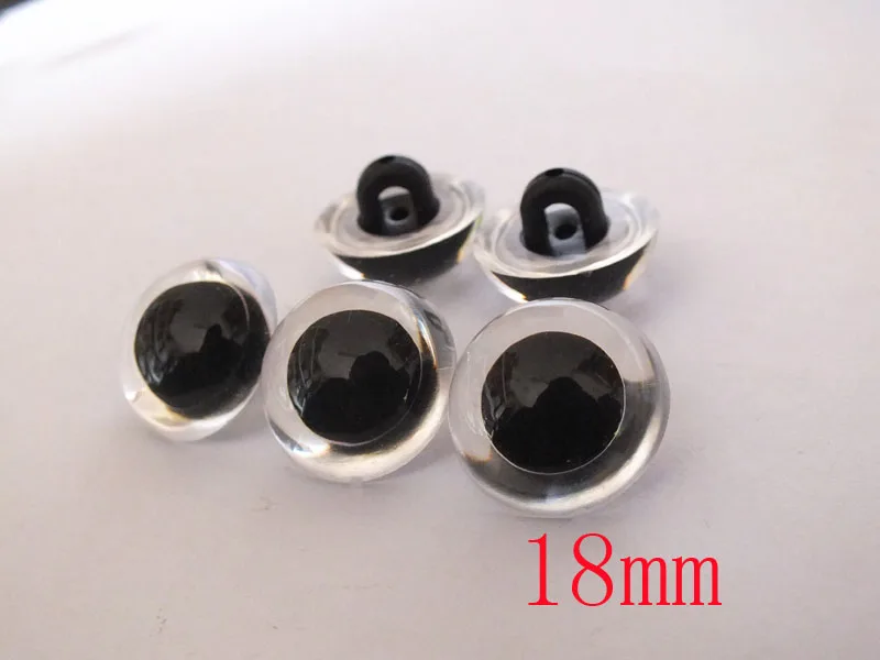 

18mm clear Plastic Buttons 200pcs Semi-Circular Shank Buttons Scrapbooking Eyes