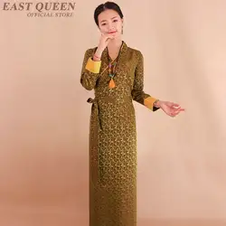 Традиционный тибетское платье одежда женские дамы Восточный китайский moden chic длинное Ципао платье Ципао AA4050