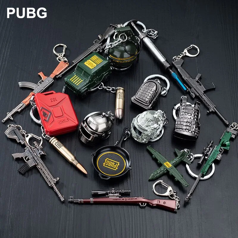

PUBG PLAYERUNKNOWN'S BATTLEGROUNDS Creative Car Pendant Cosplay Costume Keychain Helmet Backpack Pan Metal Model Key Chain