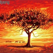 Картина маслом пейзаж пустыни DIY живопись по номерам стены Книги по искусству изображение Домашний декор для Гостиная стены Книги по искусству работы