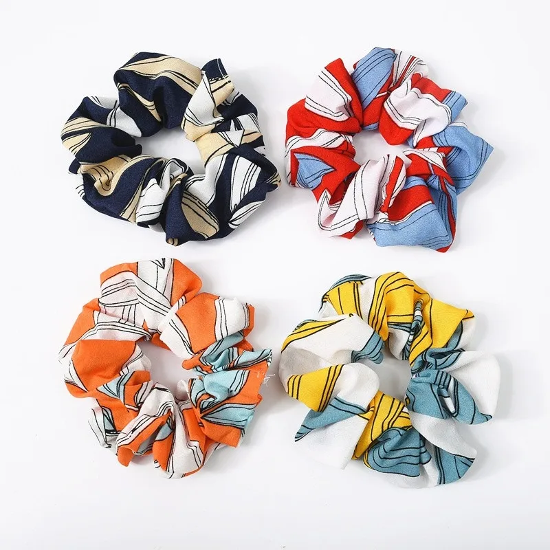 

Summer Hair Scrunchies Ponytail Holder Soft Stretchy Hair Ties Vintage Elastics Hair Bands for Girls Fashion Accessories