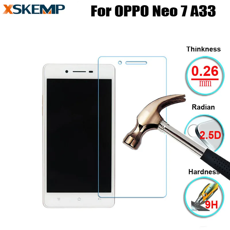 

2.5D 9H Ultra Clear Screen Protector Glossy Tempered Glass For OPPO Neo 7 A33 HD No Fingerprint Ultra-thin Protective Guard Film