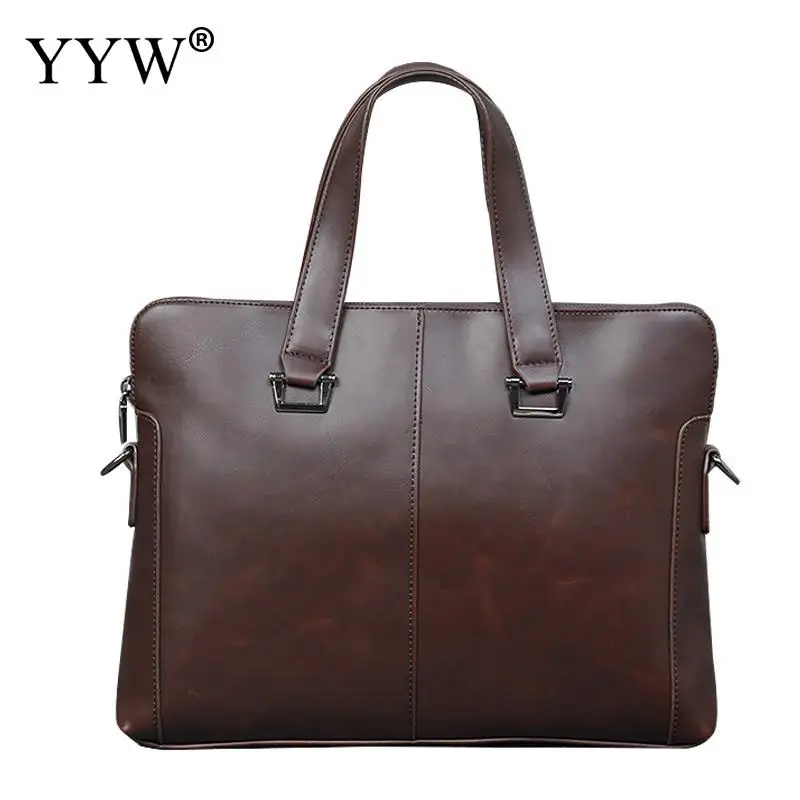 Бизнес мужской сумка коричневый портфель Для мужчин исполнительные Портфели ноутбука Сумки для мужские черные из искусственной кожи