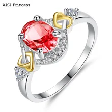 

New Hot Fashion Jewelry Creative Explosion Ladies Ring Micro-set Color Cubic Zirconia Heart-shaped Ring Jewelry Gift
