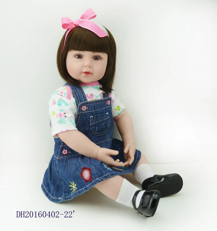 

60cm Silicone Reborn Baby Doll Toys For Children Girls Bonecas 24inch Princess Babies Vinyl Toddler modeling doll Present