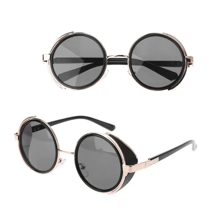 Дропшиппинг и солнцезащитные очки кибер очки стимпанк 50s круглые очки Винтаж Ретро стиль Блиндер APR28 - Цвет линз: Gold Grey