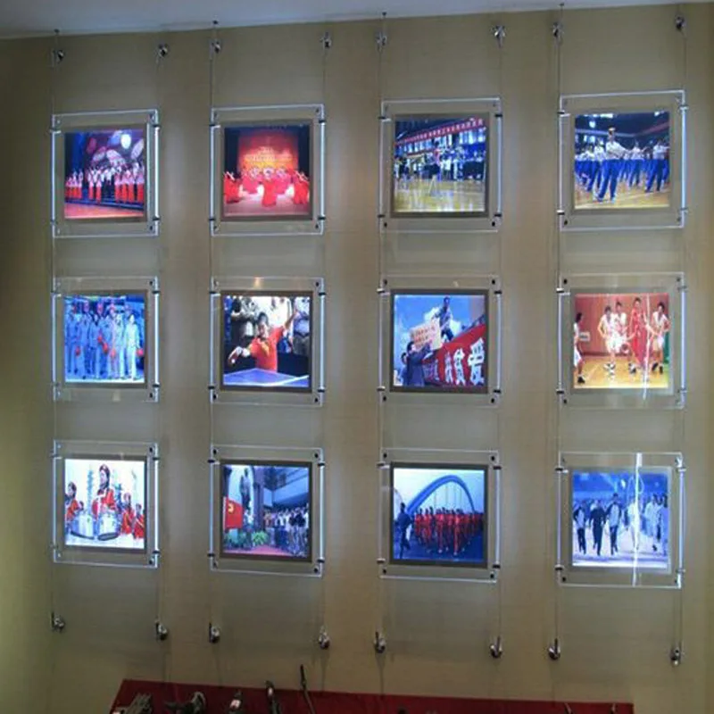(10unit/Column) A4 Single Sided Wall to Wall Suspended Estate Agents LED Displays,Led Window Property Displays