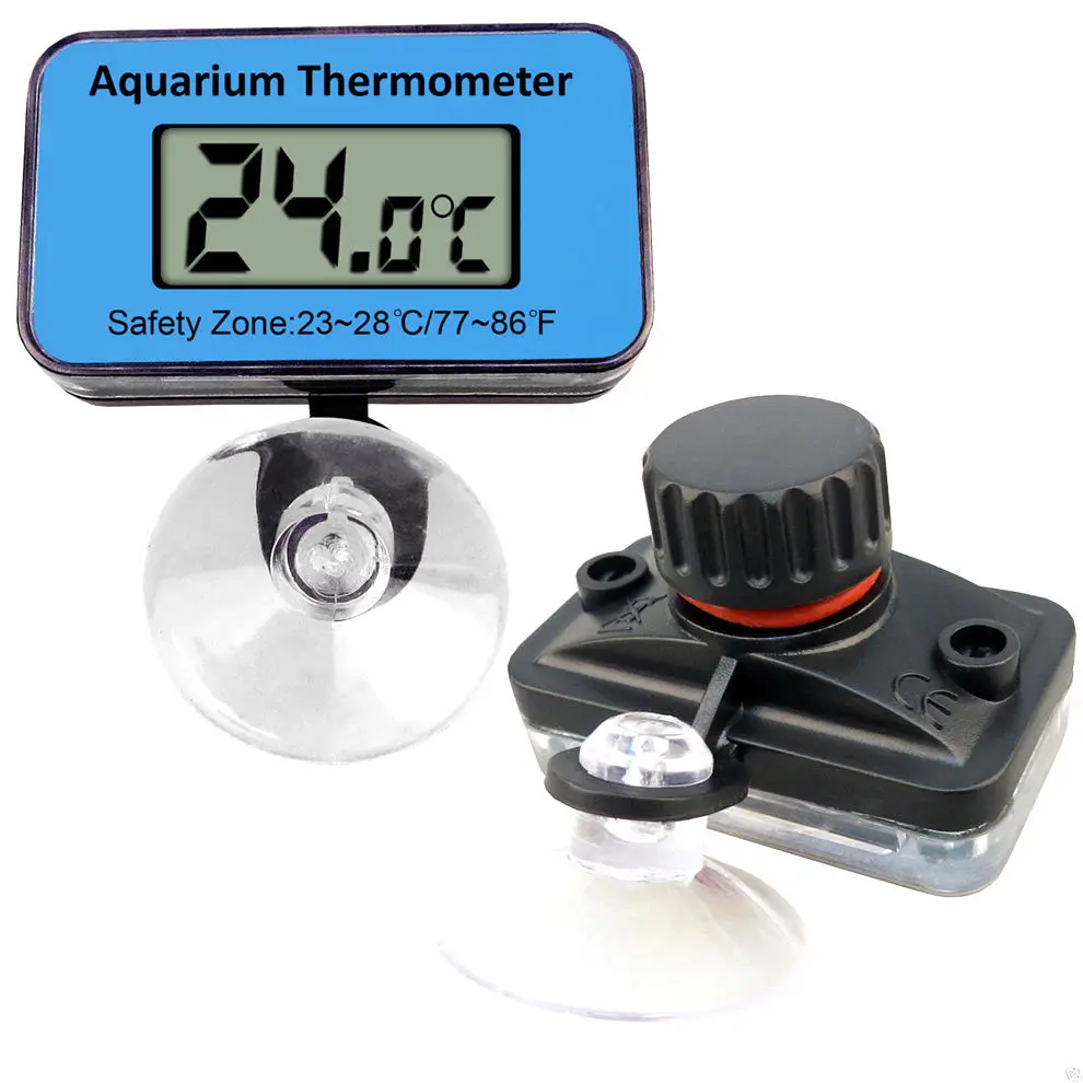 LCD Digital Aquarium Fish Tank Reptile Thermometer Terrarium Waterproof